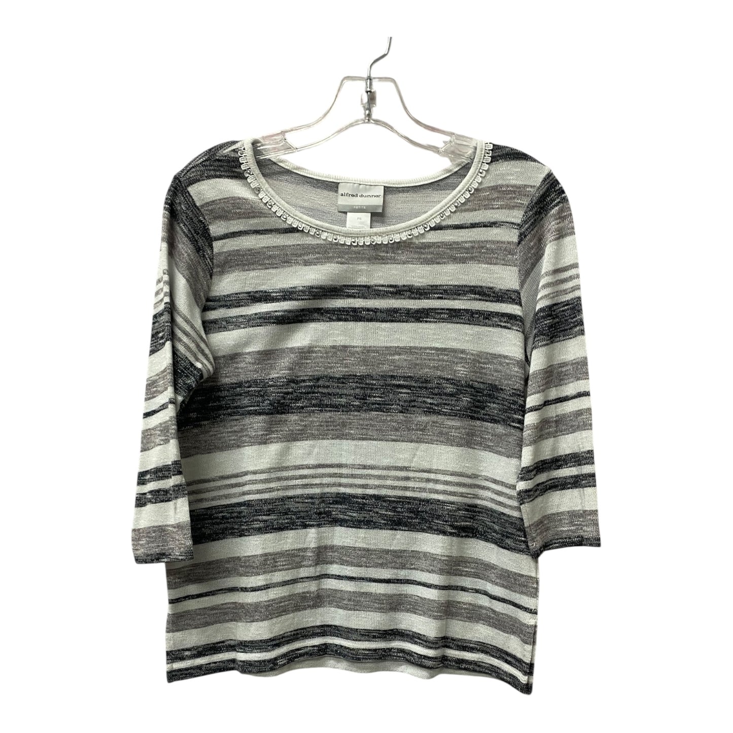 Top 3/4 Sleeve By Alfred Dunner In Grey, Size:Sp