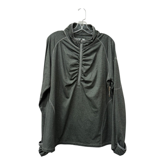Athletic Top Ls Collar By Kirkland In Grey, Size:1X