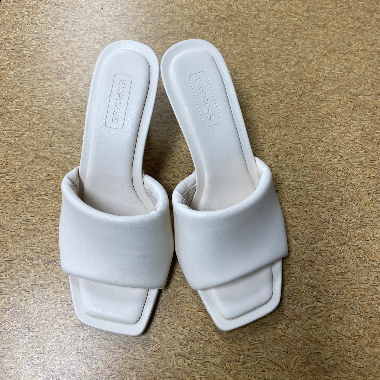 Sandals Heels Kitten By Express In Cream, Size:7