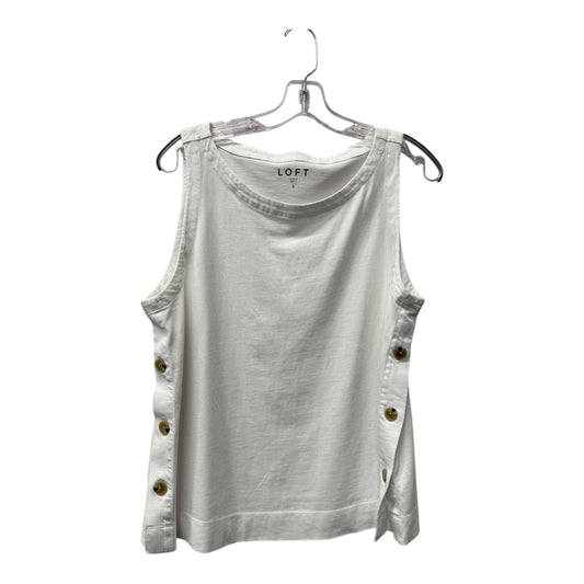 Top Sleeveless By Loft In White, Size:S