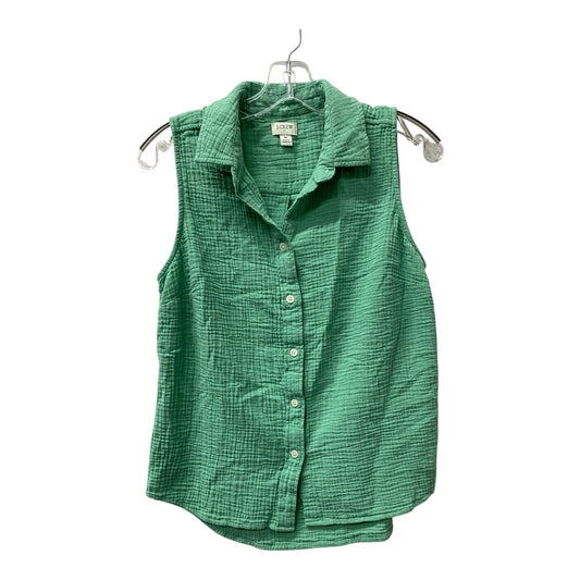Top Sleeveless By J. Crew In Green, Size:M