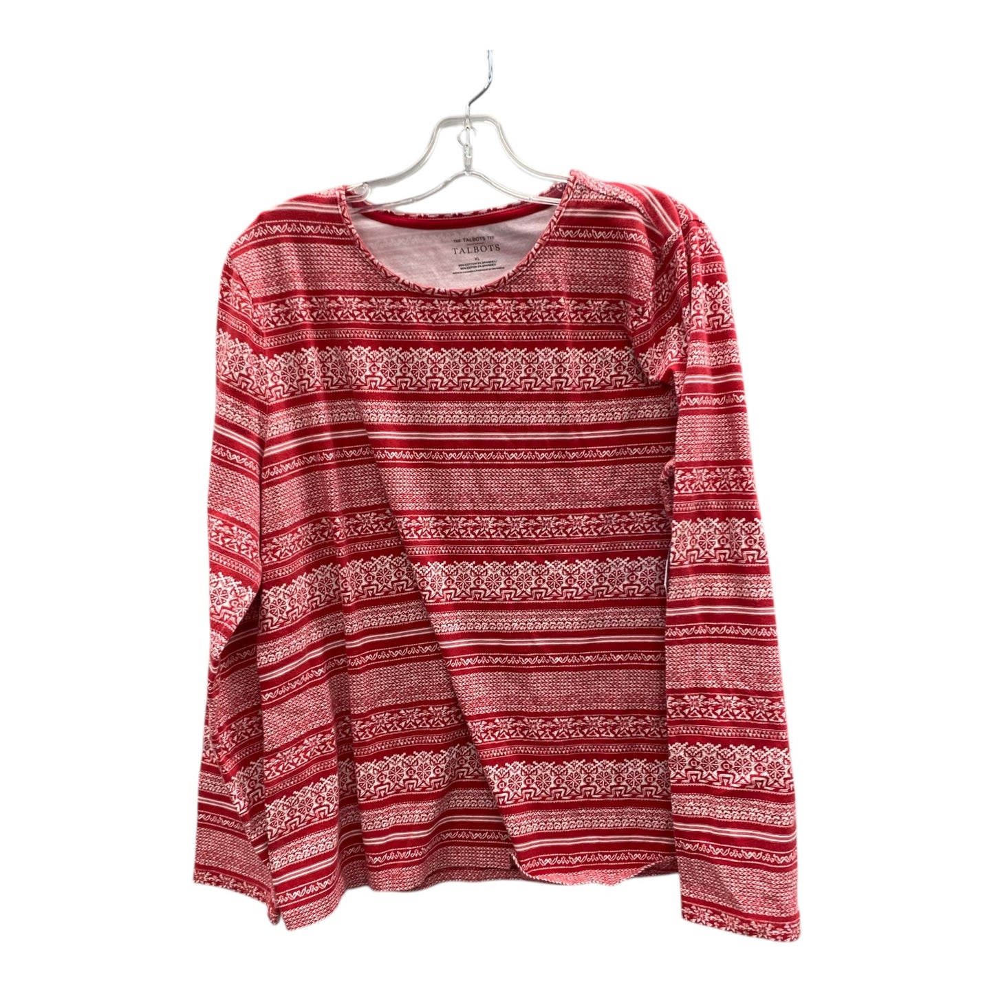 Top Ls Basic By Talbots In Red & White, Size:Xl