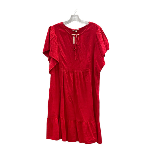 Dress Casual Short By Knox Rose In Red, Size:1X