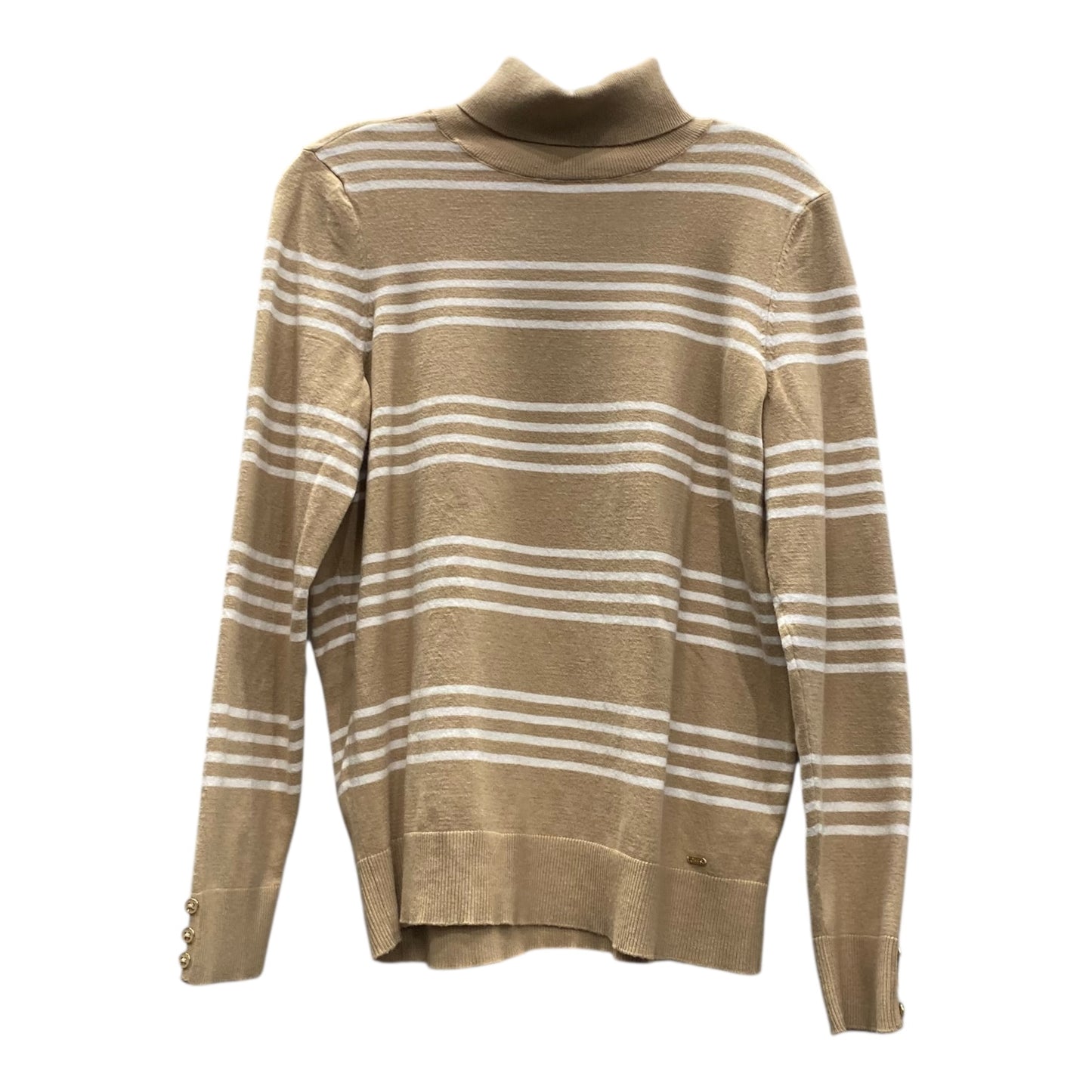 Sweater By Chaps In Tan & White, Size:L