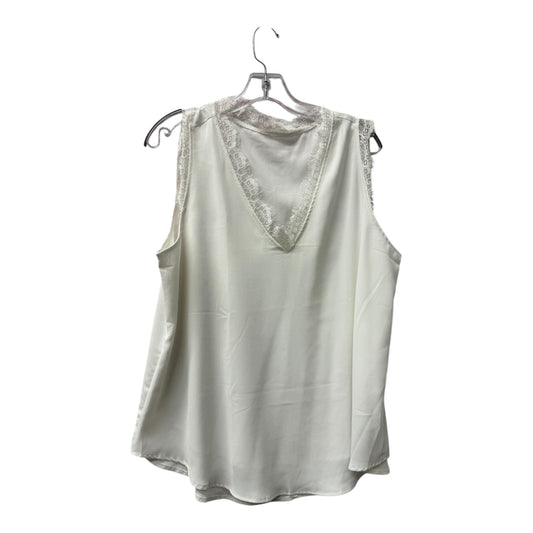 Top Sleeveless  In White, Size:Xl