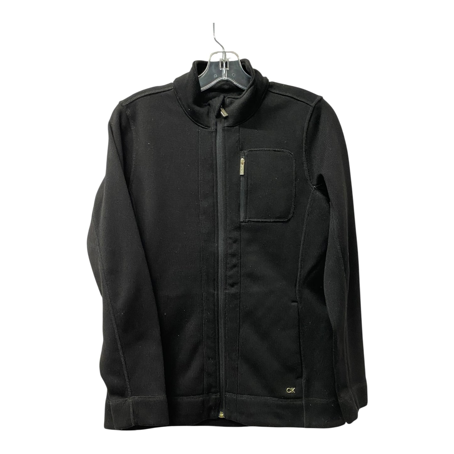 Athletic Jacket By Calvin Klein In Black, Size:S