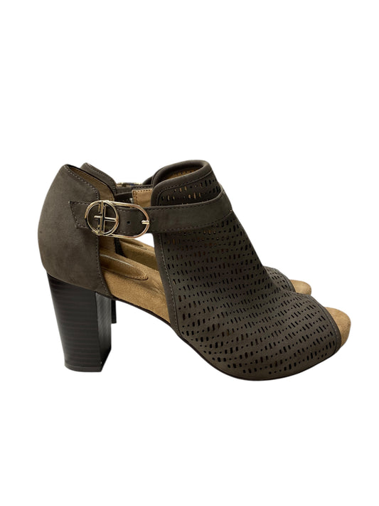 Sandals Heels Block By Gianni Bini In Brown, Size:9