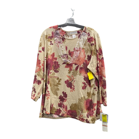 Top 3/4 Sleeve By Alfred Dunner In Gold & Red, Size:2X