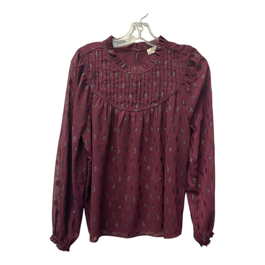 Top Ls By Loft In Maroon, Size:S