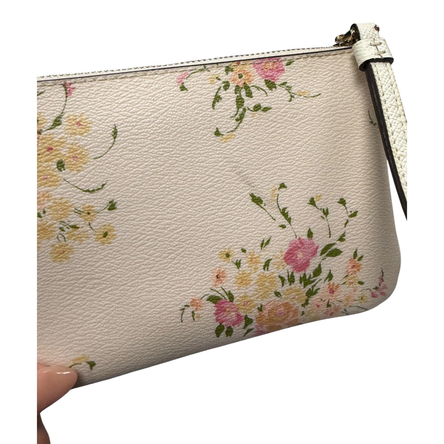 Wristlet Designer By Coach In Cream & Pink, Size:Medium