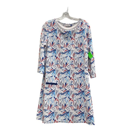 Dress Casual Short By Cabana Life In Blue & White, Size:M