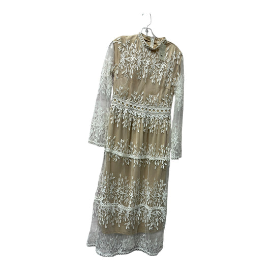 Dress Casual Maxi By Bohme In Tan & White, Size:M