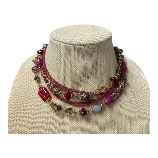 Necklace Layered  In Red