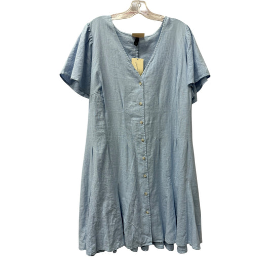 Dress Casual Midi By Universal Thread In Blue, Size:1X