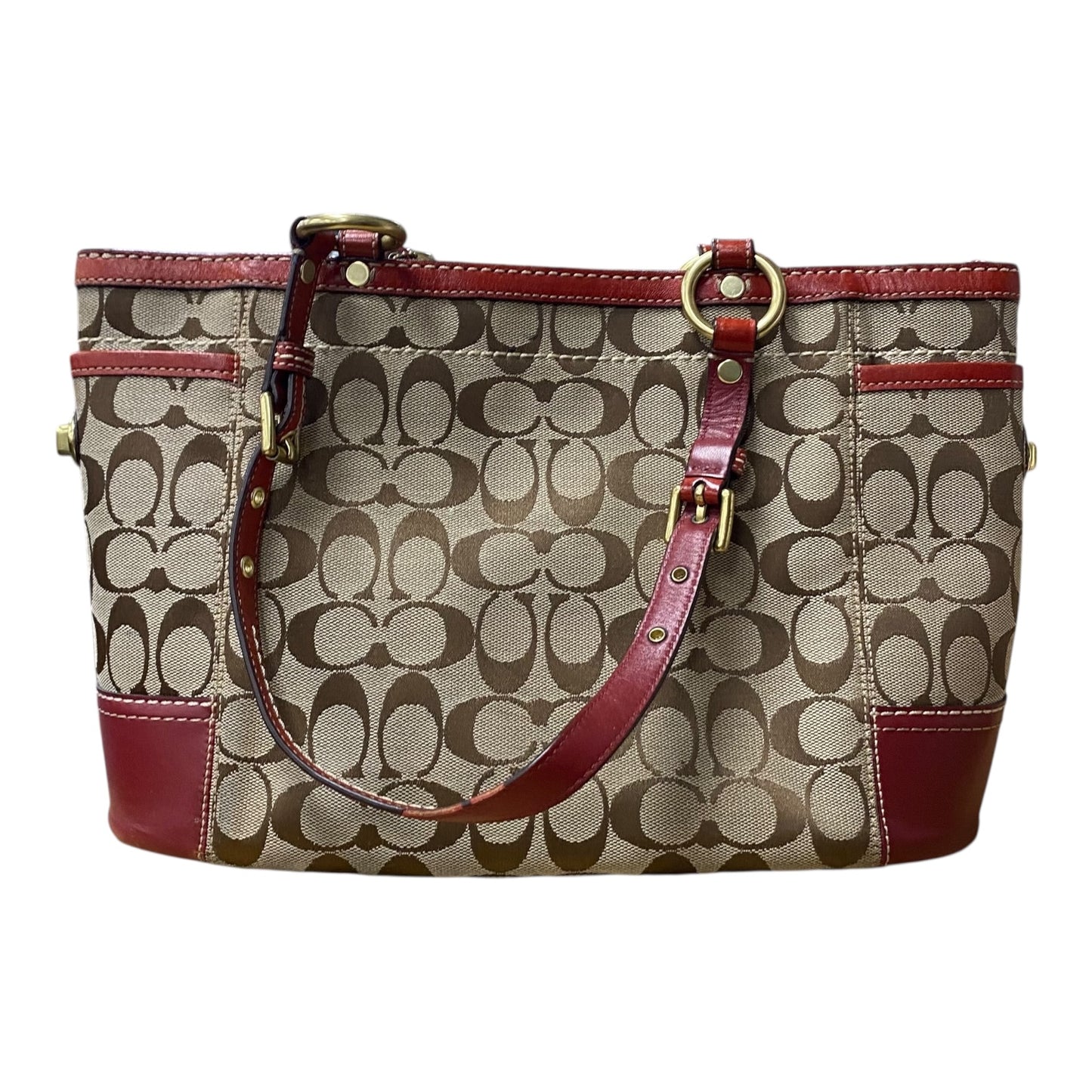 Handbag Designer By Coach In Red, Size:Medium