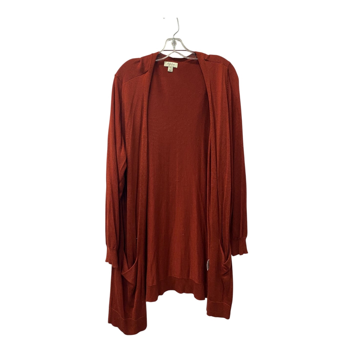 Cardigan By Style And Company In Red, Size:2X