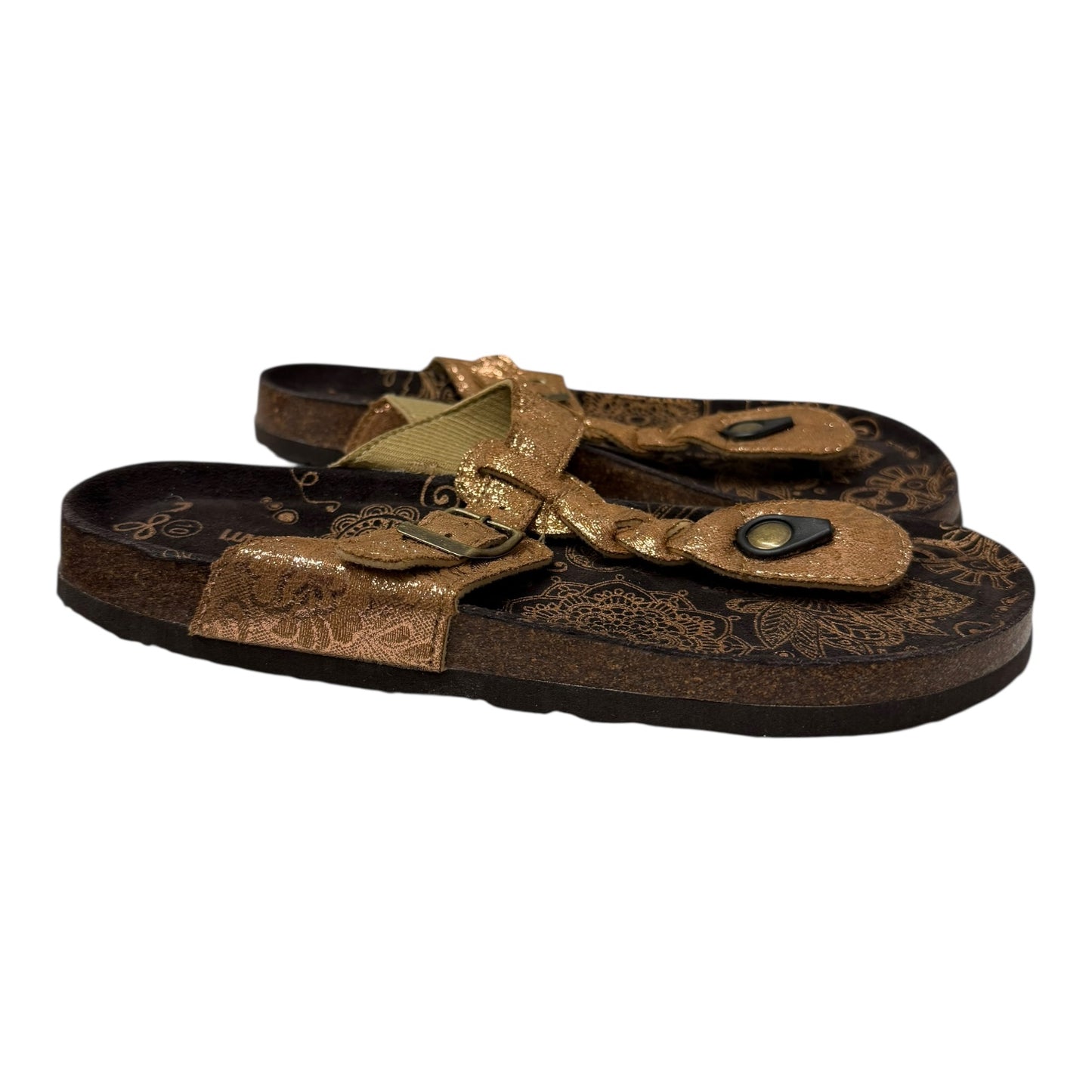 Sandals Flats By Cme In Rose Gold, Size:10