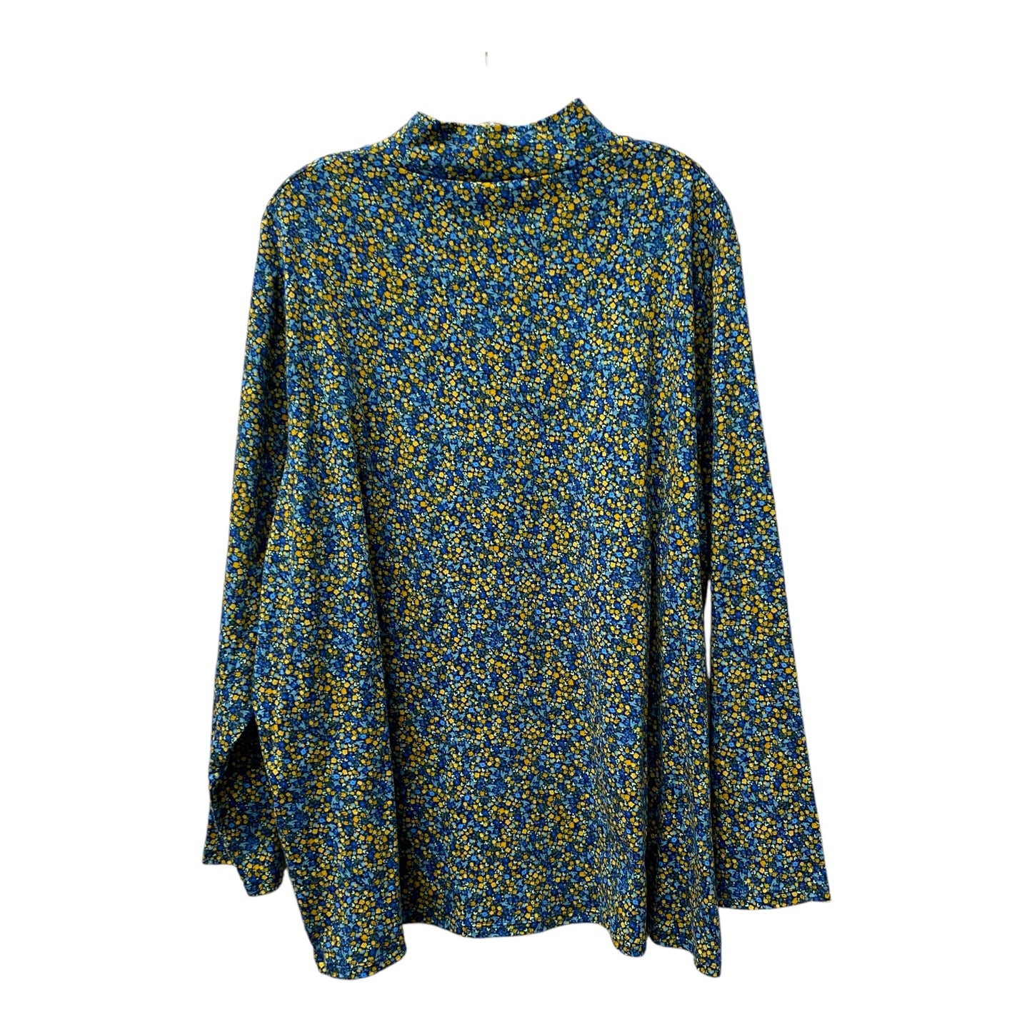 Top Ls By Croft And Barrow In Blue & Yellow, Size:4X