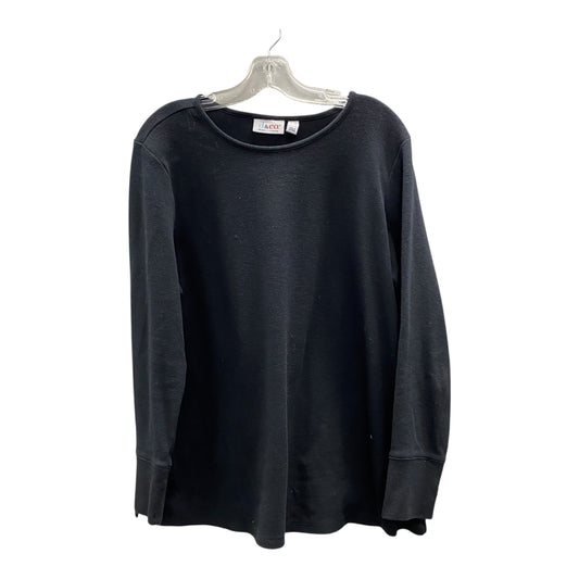 Top Ls By Denim And Company In Black, Size:L