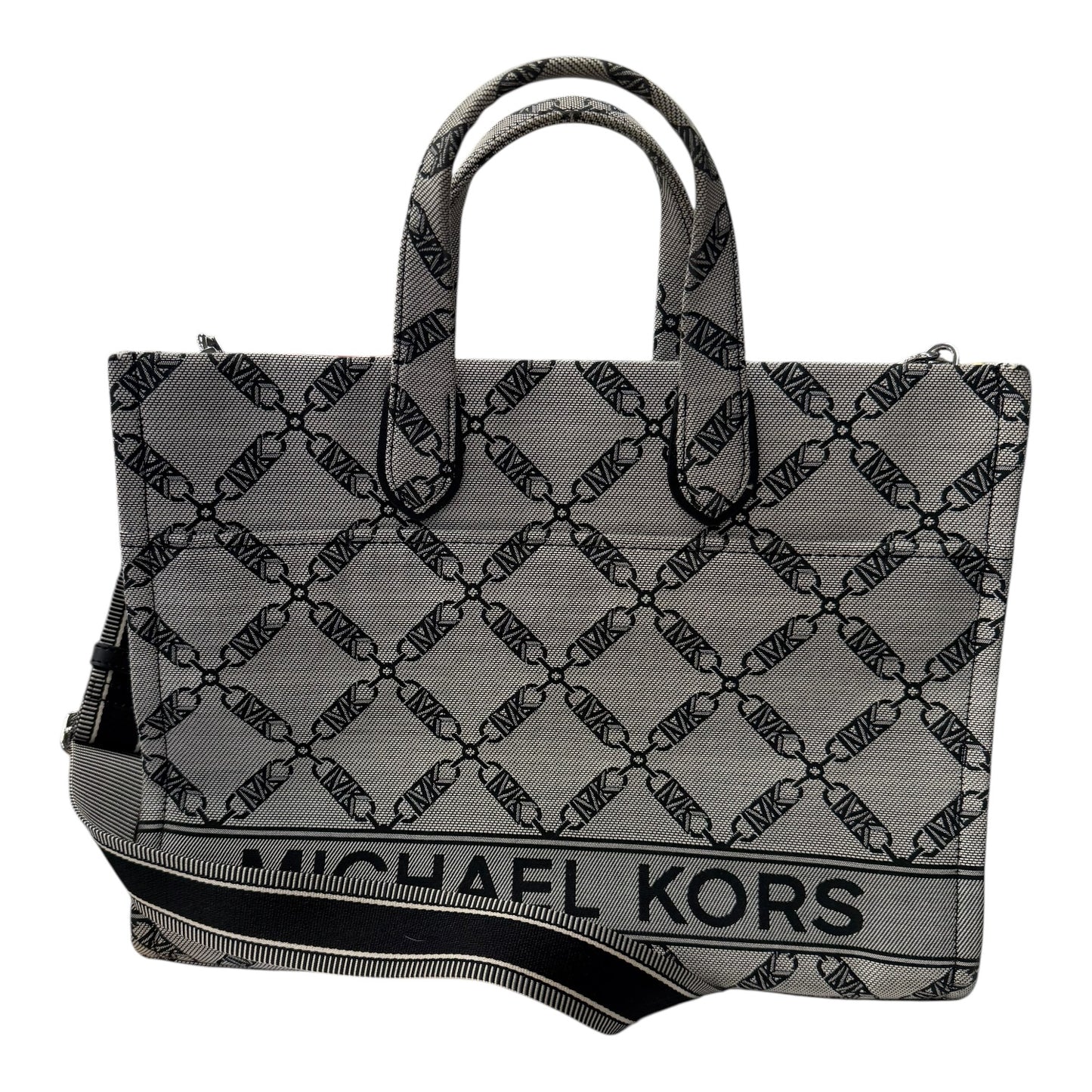 Tote Designer By Michael Kors In Grey, Size:Large