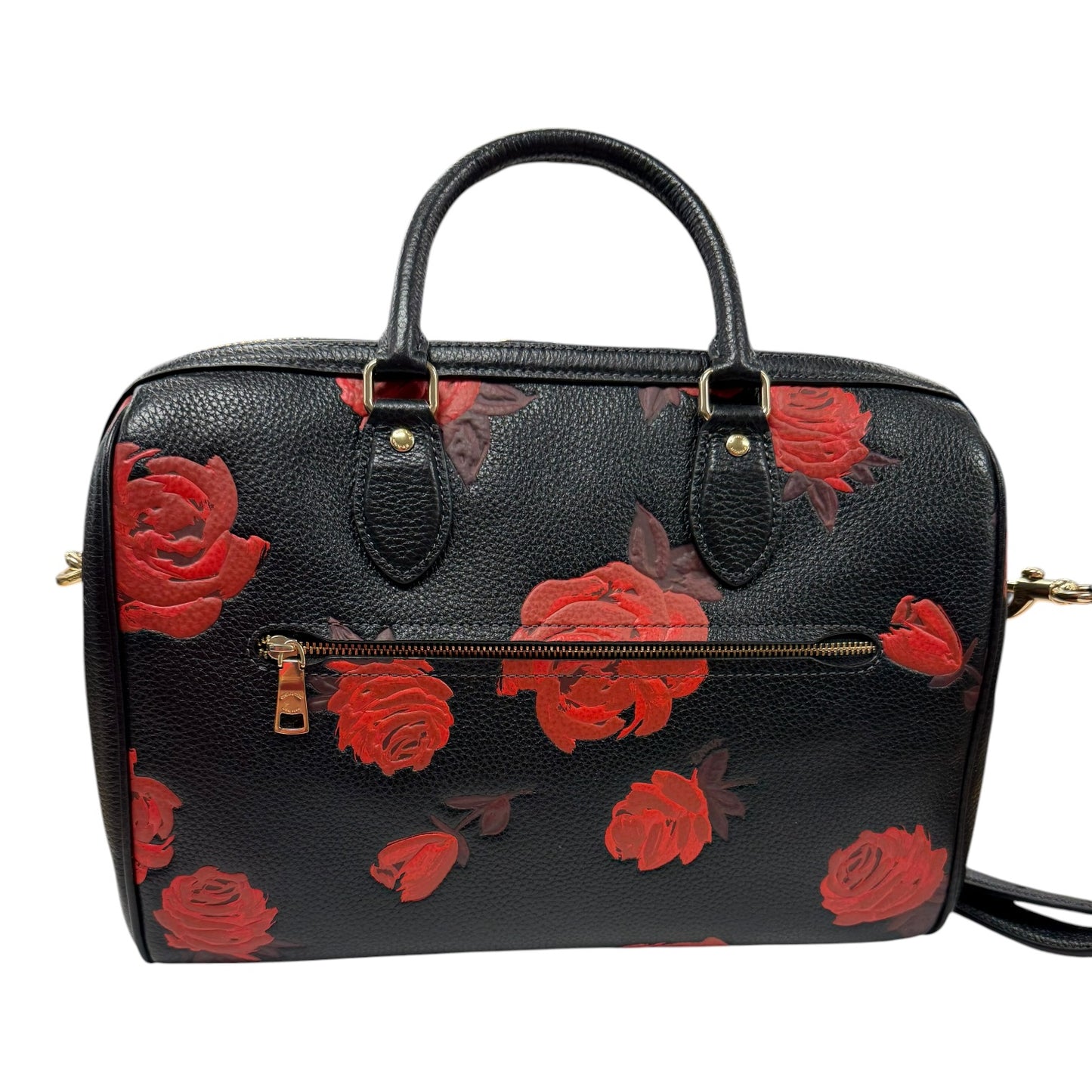 Handbag Designer By Coach In Black & Red, Size:Large