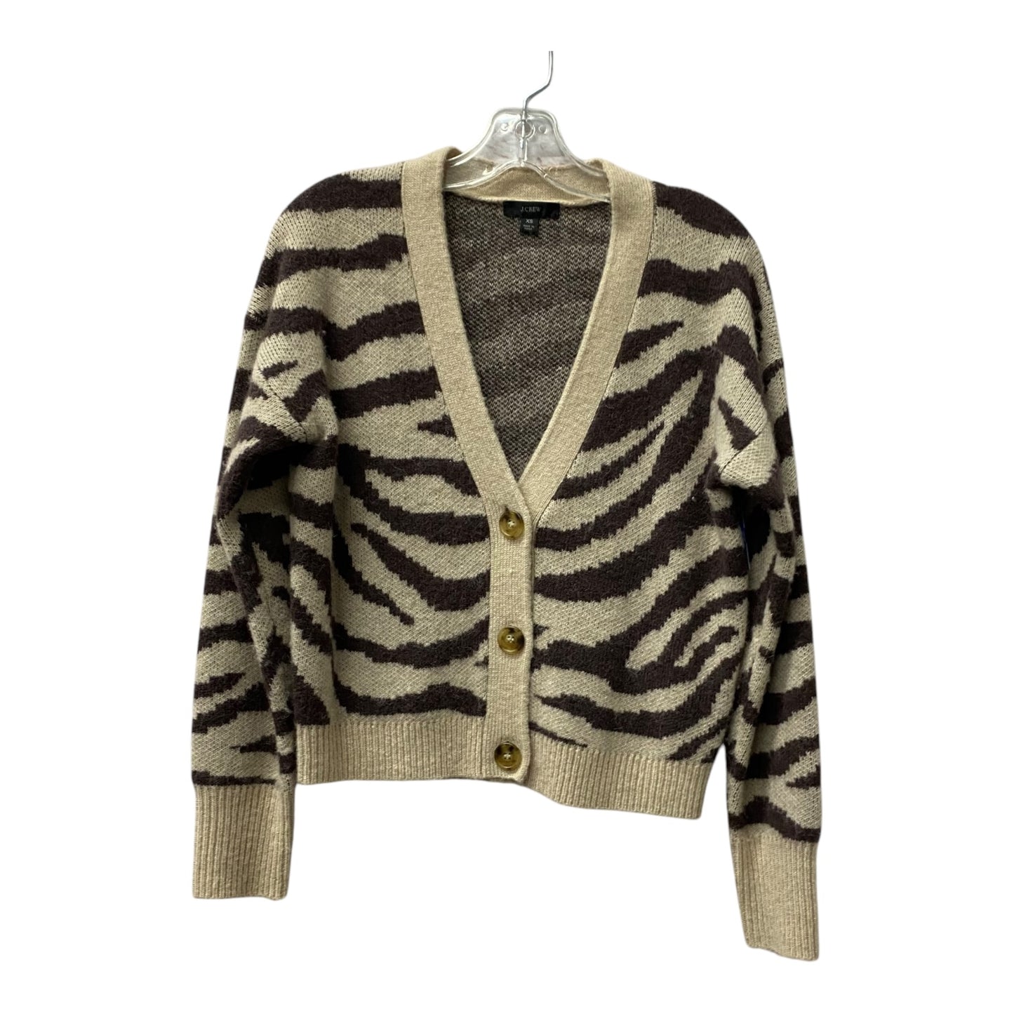 Sweater Cardigan By J. Crew In Brown & Tan, Size:Xs