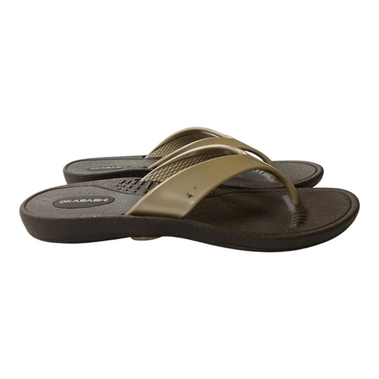 Sandals Flip Flops By okabash In Brown, Size:7