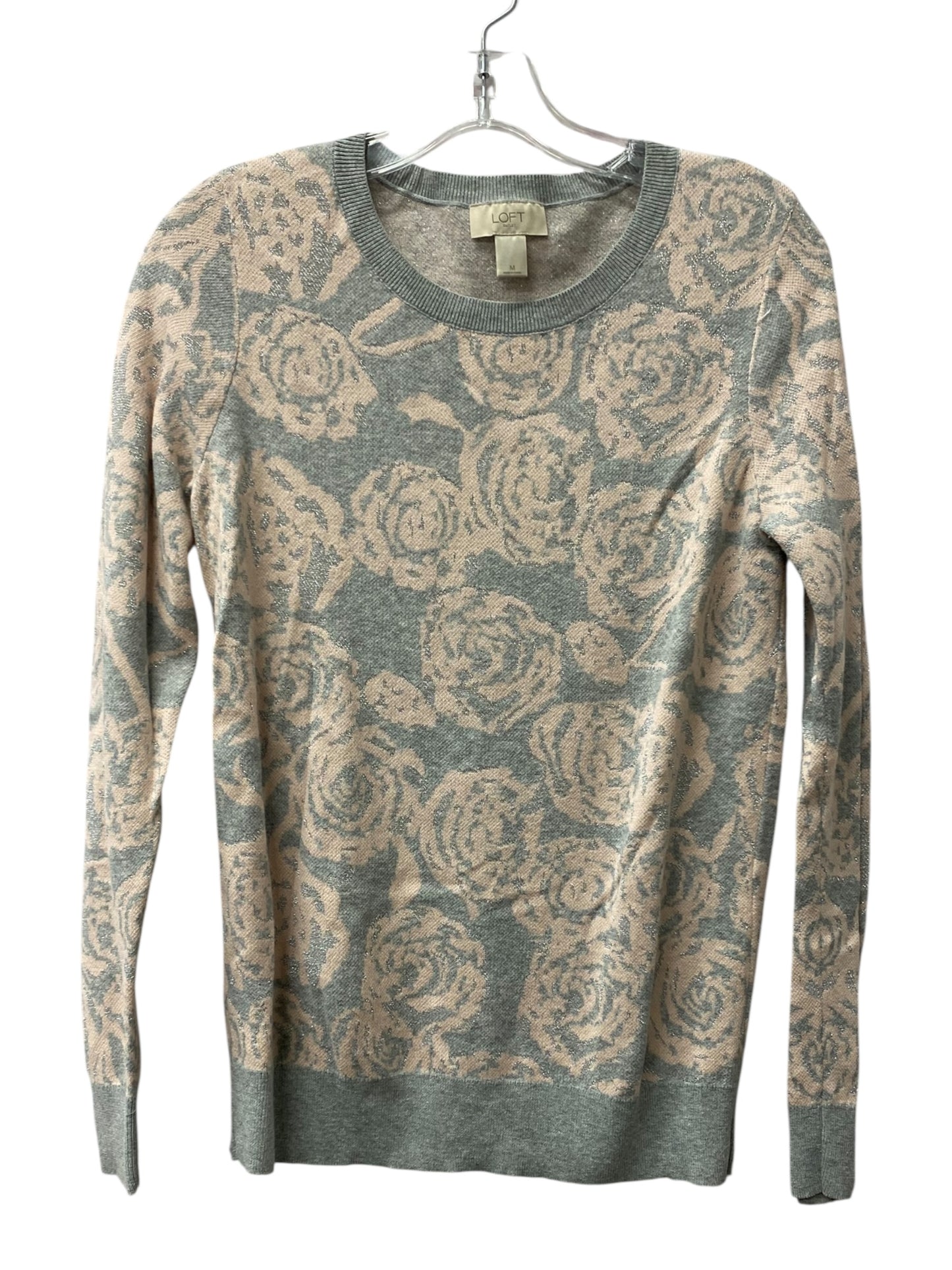 Sweater By Loft In Grey & Pink, Size:M
