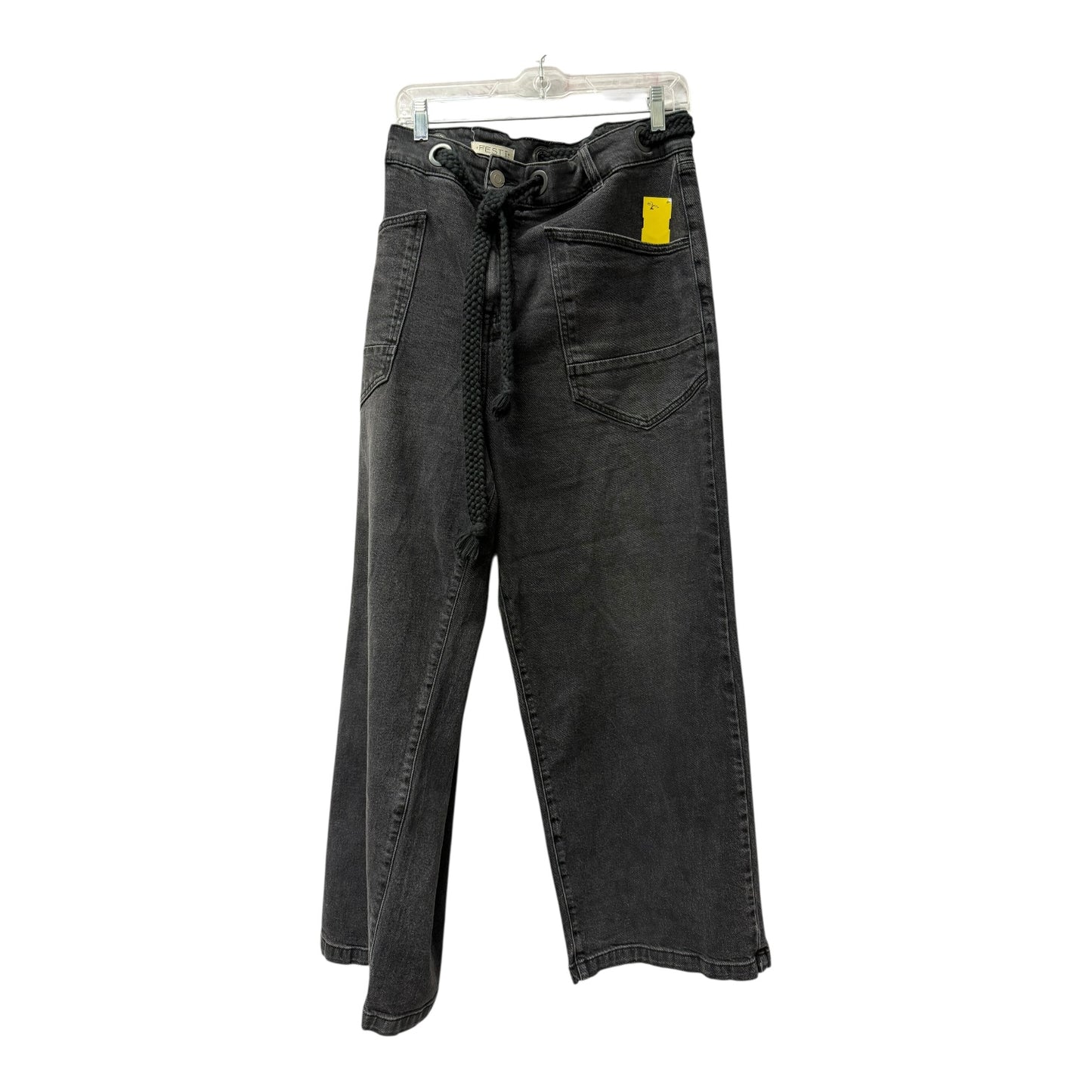 Jeans Wide Leg By Festi In Black, Size:20