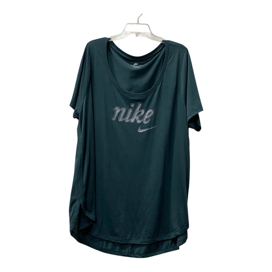 Athletic Top Ss By Nike In Green, Size:1X