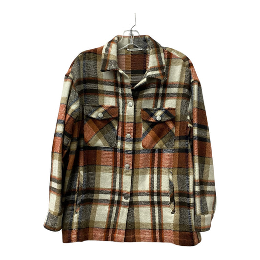 Jacket Shirt By Staccato In Brown & Orange, Size:S