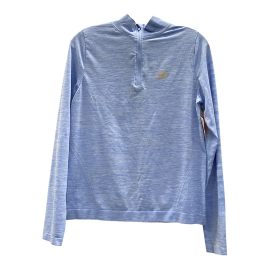 Athletic Top Ls Collar By New Balance In Blue, Size:L