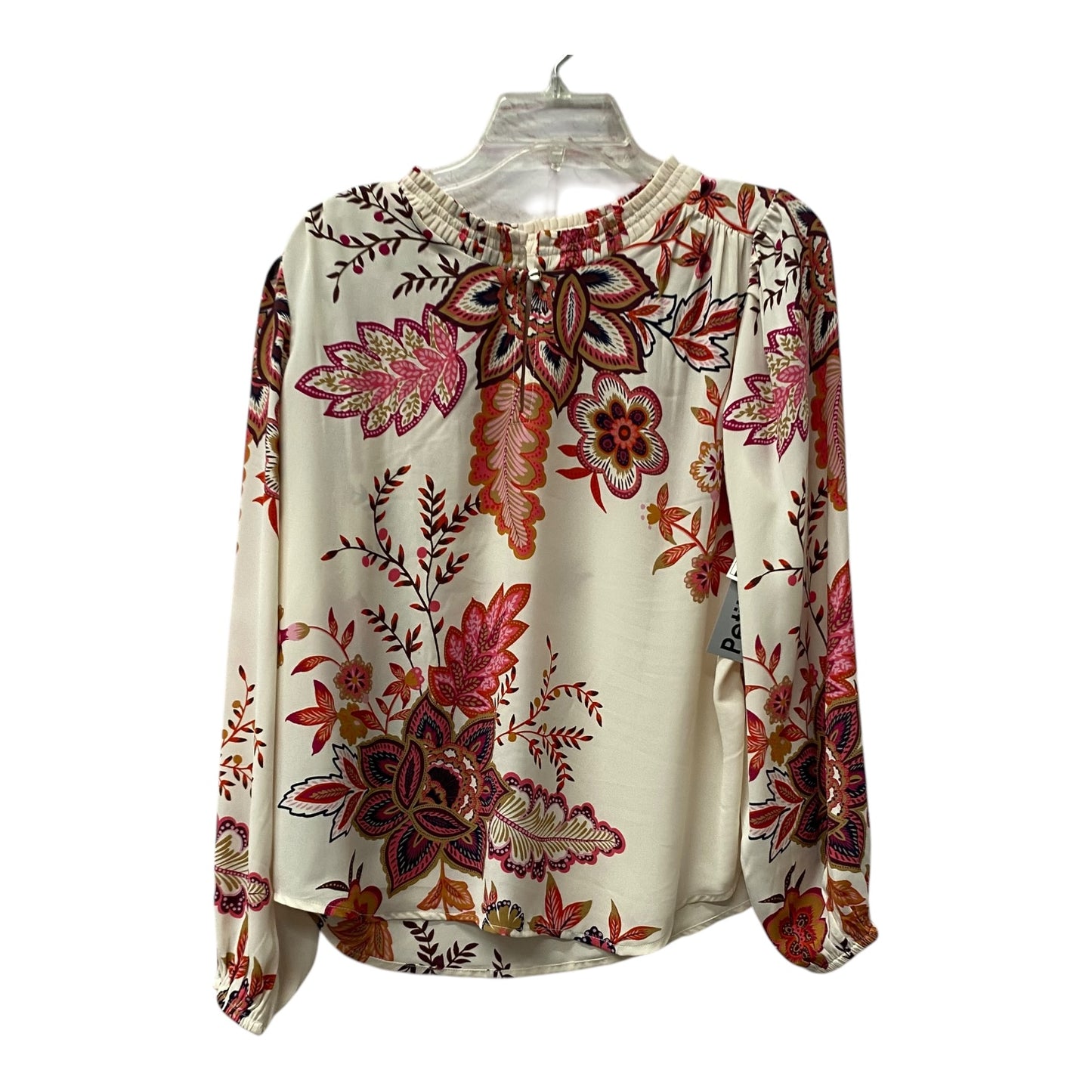 Top Ls By Loft In Cream & Pink, Size:Mp