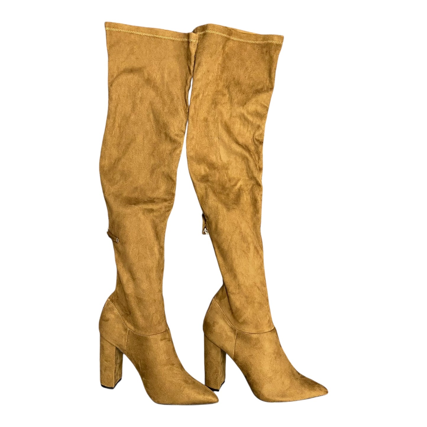 Boots Over-The-Knee Heels By Qupid In Brown, Size:8