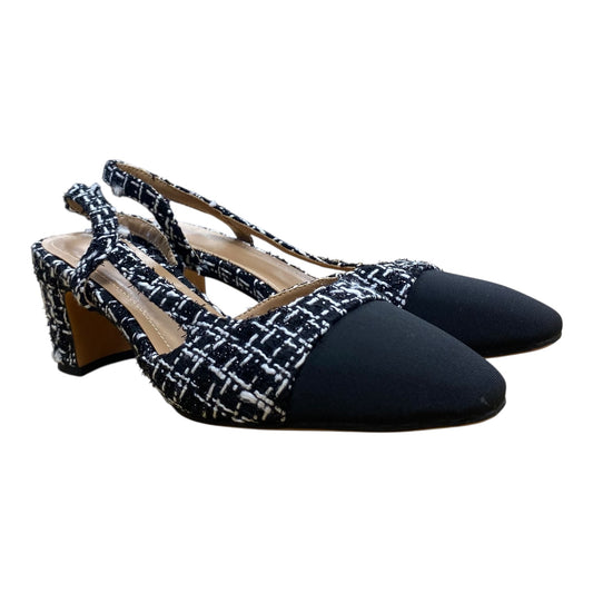 Shoes Heels Kitten In Black & White, Size:8.5
