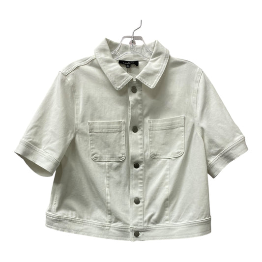 Jacket Denim By Talbots In White, Size:22Womens