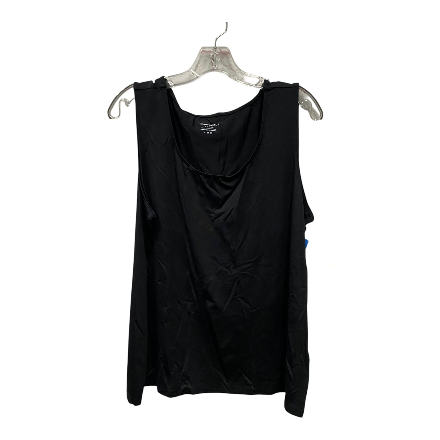 Top Sleeveless Basic By Charter Club In Black, Size:2X