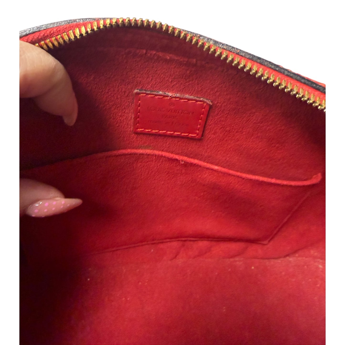 Handbag Luxury Designer By Louis Vuitton In Red, Size:Medium