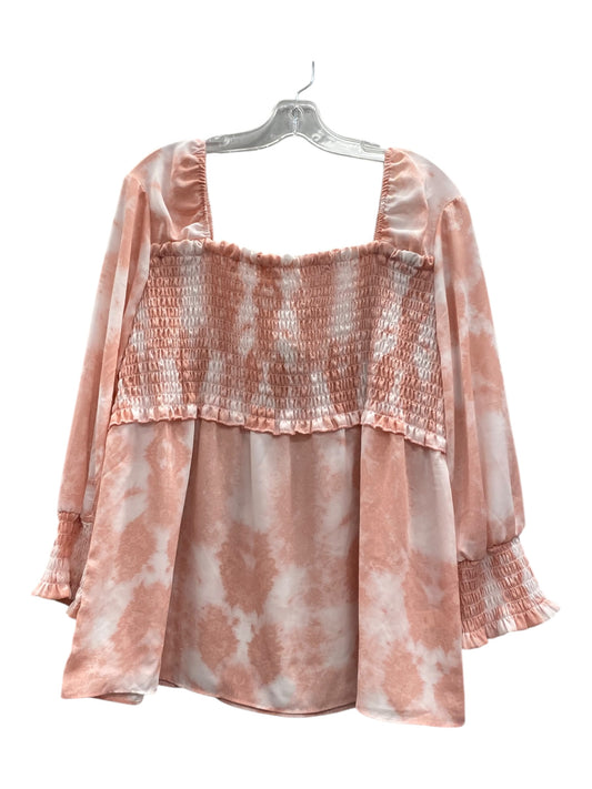 Top 3/4 Sleeve By Cato In Pink, Size:Xl