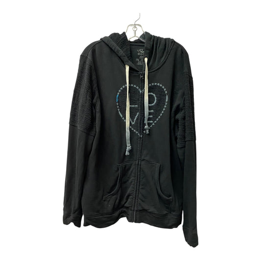 Athletic Jacket By Life Is Good In Black, Size:1X