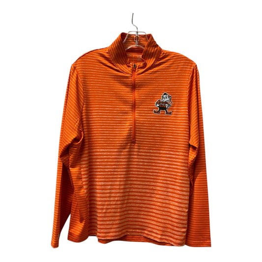 Athletic Top Ls Collar By Antigua In Orange, Size:Xl