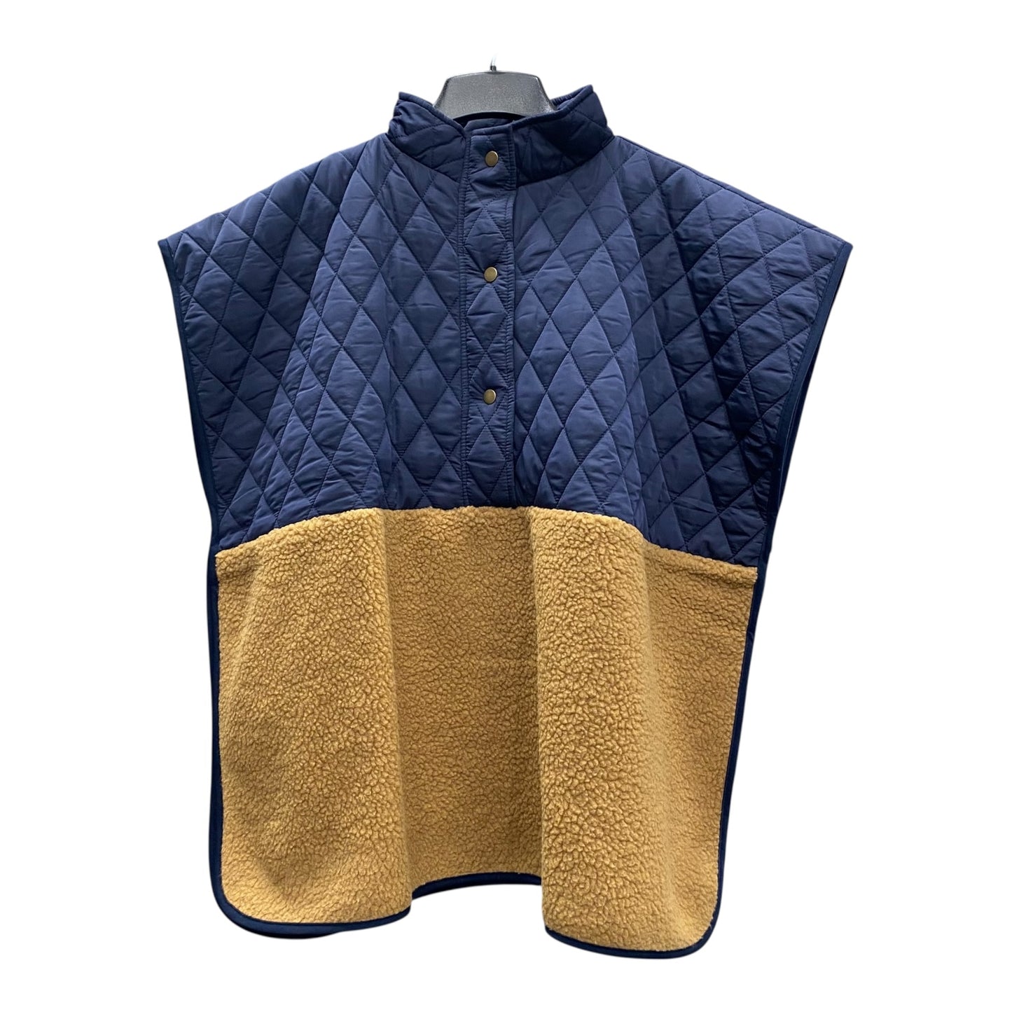 Poncho By Ann Taylor In Blue & Tan, Size:M