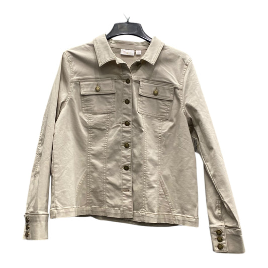 Jacket Denim By Belle By Kim Gravel In Tan, Size:L