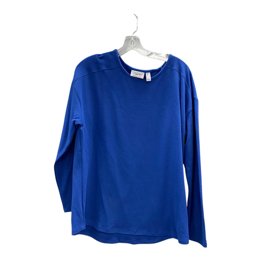 Top Ls By Denim And Company In Blue, Size:L