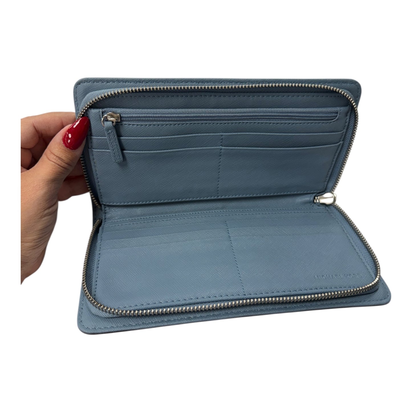 Wallet Designer By Michael Kors In Blue, Size:Large