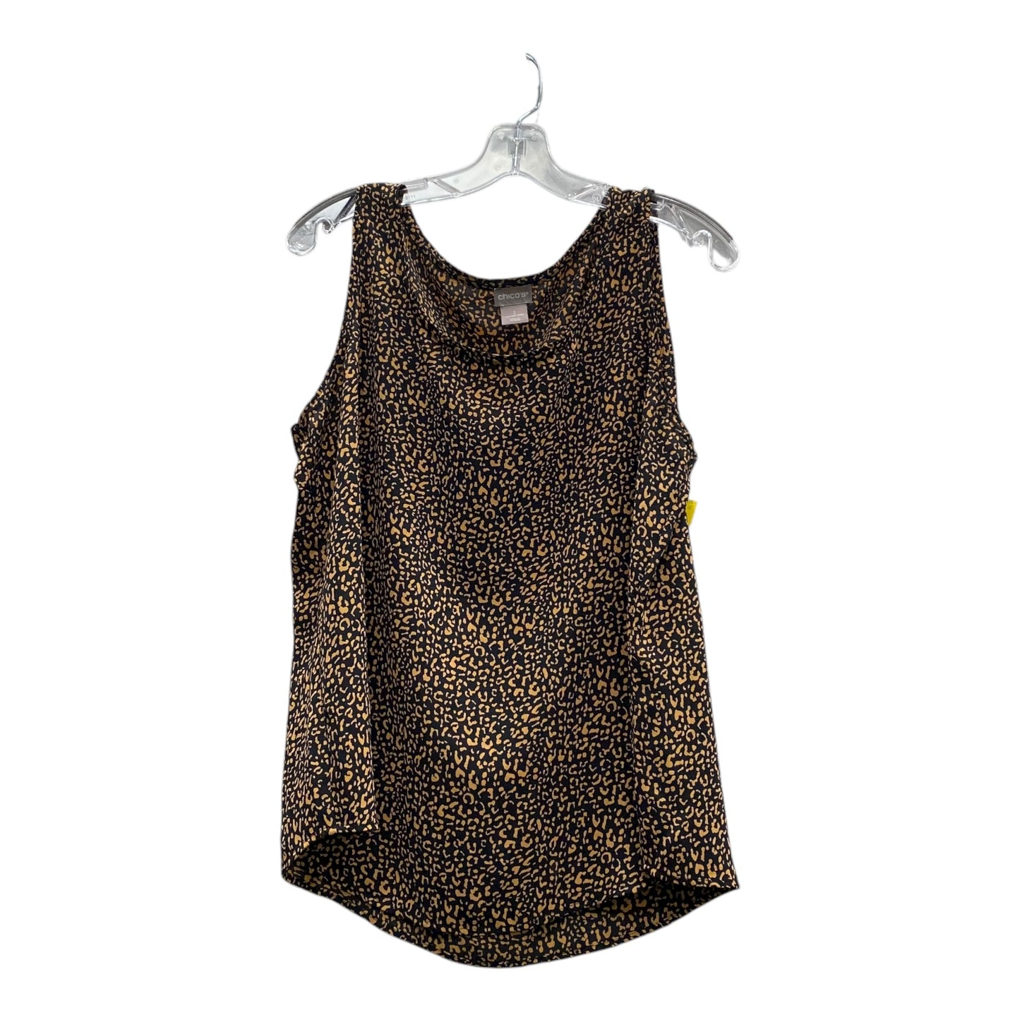Top Sleeveless By Chicos In Black & Brown, Size:L
