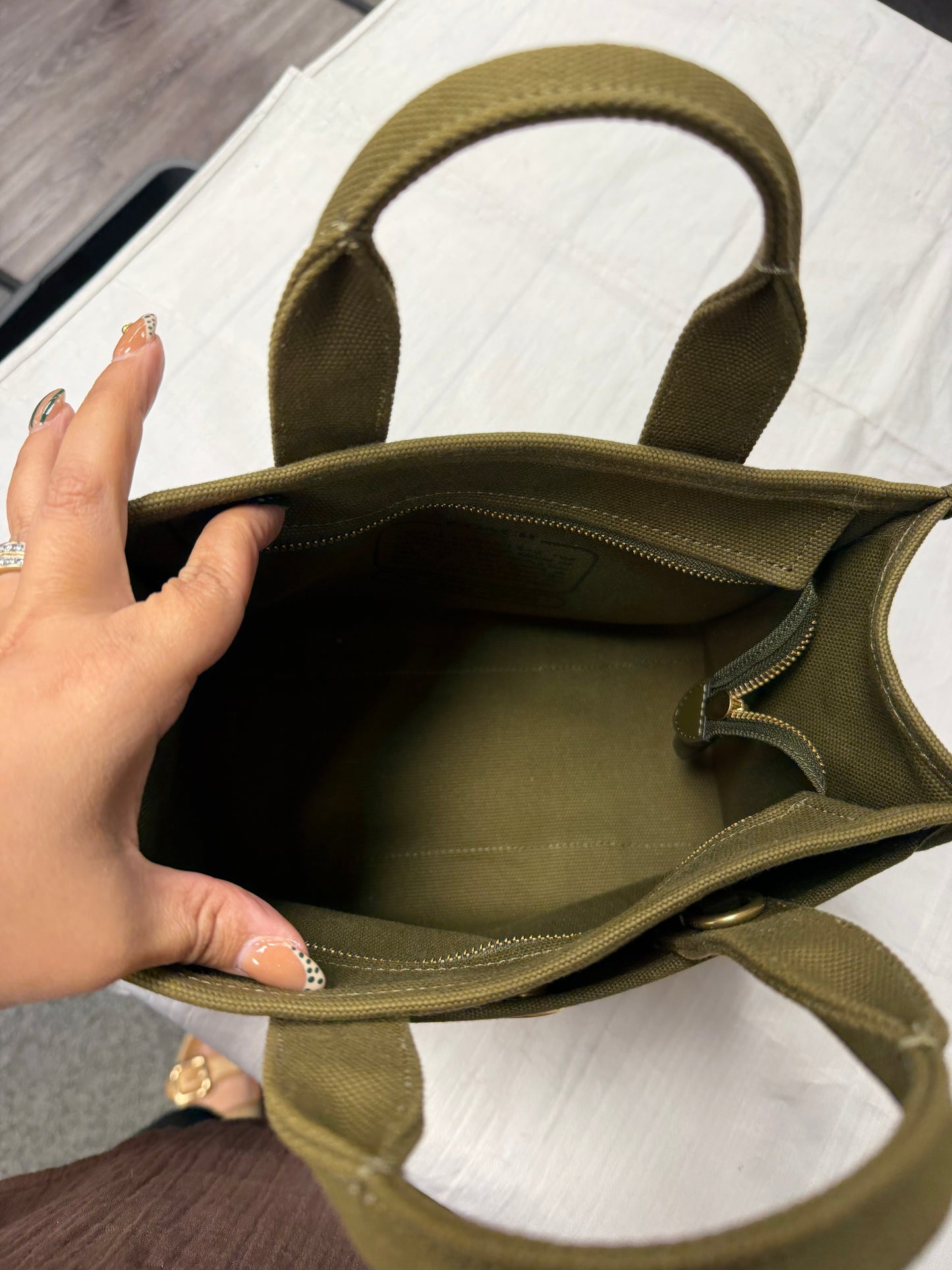 Handbag Designer By Coach In Green, Size:Medium