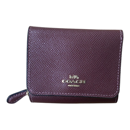 Wallet Designer By Coach In Maroon, Size:Small