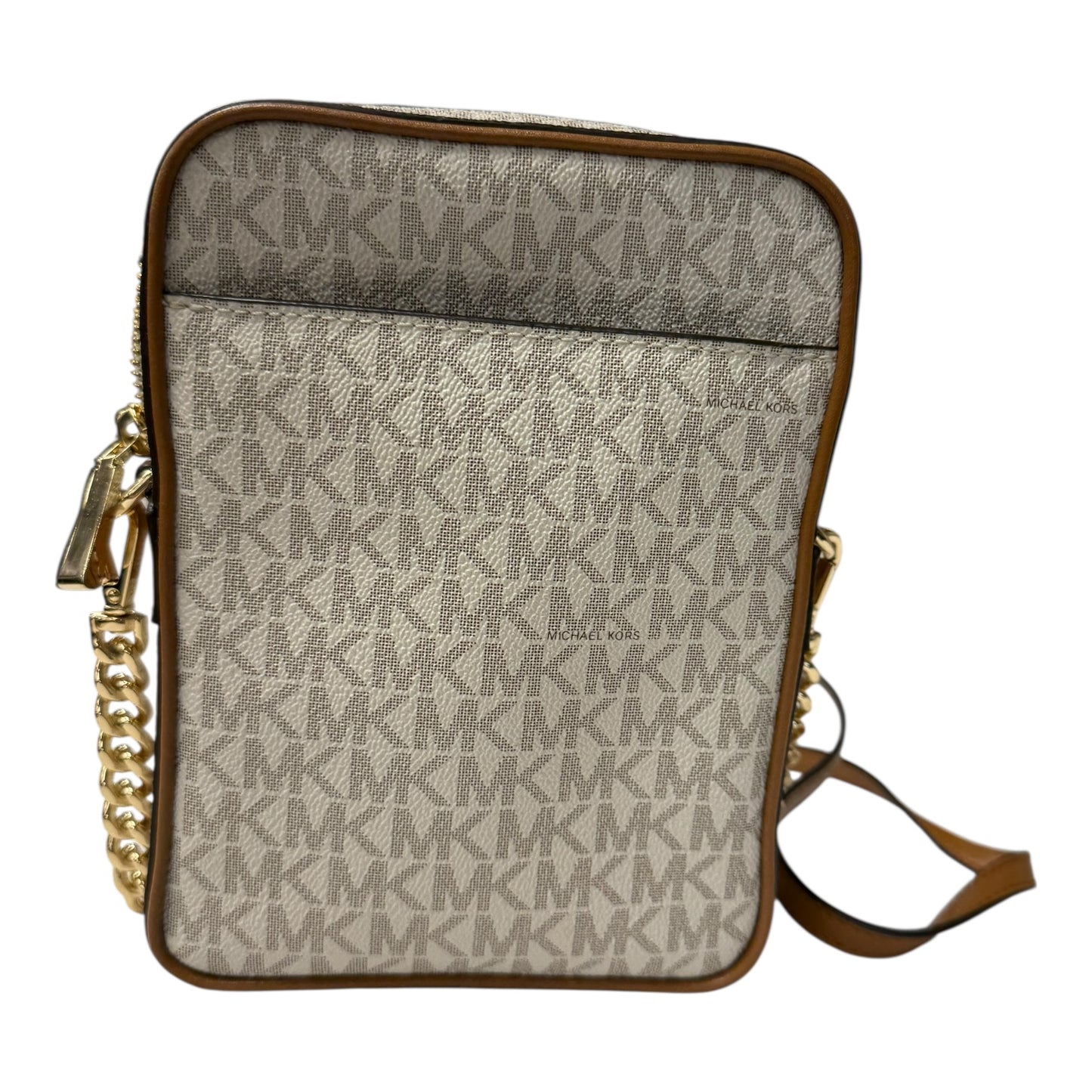 Crossbody Designer By Michael Kors In Cream & Tan, Size:Small