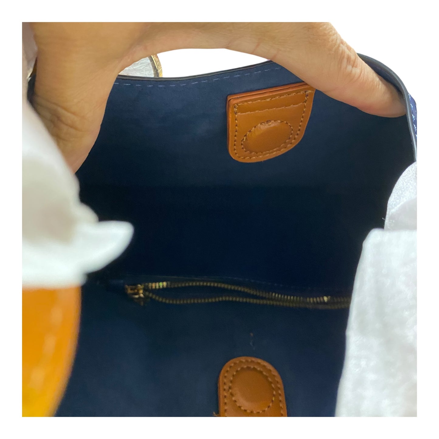 Handbag  In Navy, Size:Large